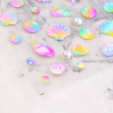 Rhinestone Nail Sticker - Colorful Shells